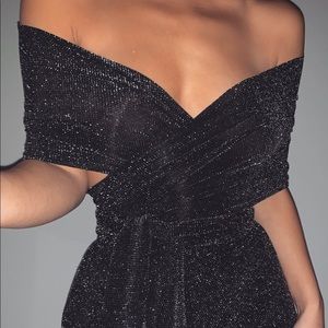Black Sparkly JLUXLABEL multi-way jumpsuit